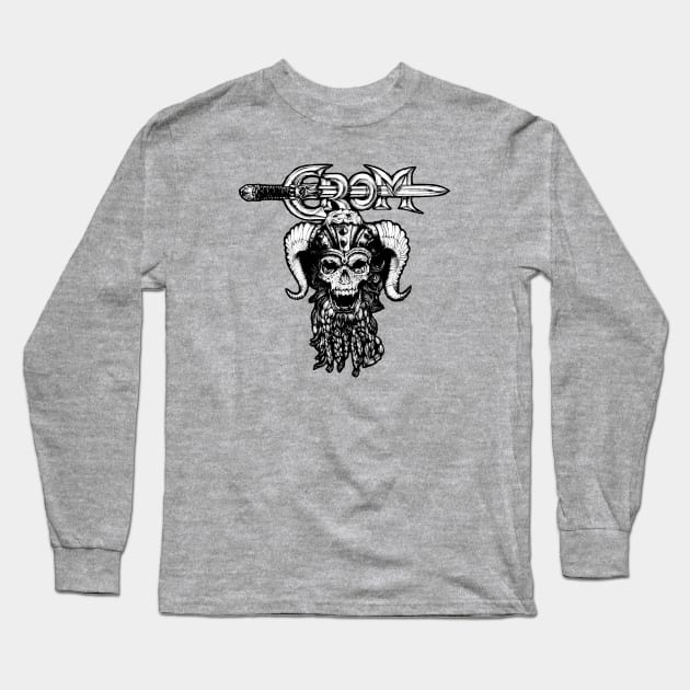 Crom (Alt Print) Long Sleeve T-Shirt by Miskatonic Designs